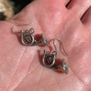 Sterling silver musical instrument earrings